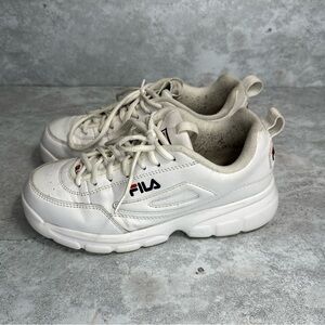 Fila Disruptor SE Men’s Size 6.5‎ White Leather Lace Up Sneakers Shoes